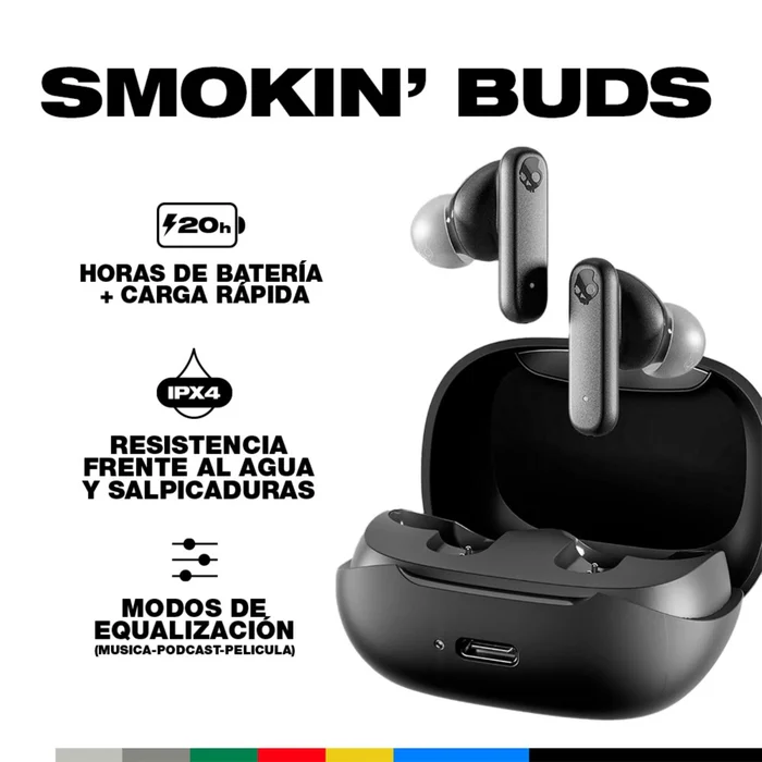 Imagen 2 de Audífonos True Wireless Skullcandy Smokin Buds Black