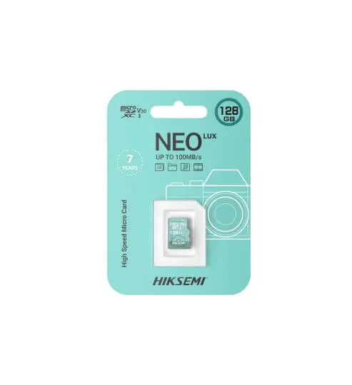 Tarjeta MicroSD Hiksemi Neo Lux V30 128GB UHS-I para Cámaras y Smartphones